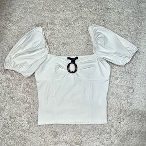 Forever 21 Sweetheart Puff Sleeves Top